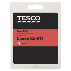 Tesco C511 Colour Printer Ink Cartridge (Compatible with printers using Canon CL-511 Colour Ink Cartridges)