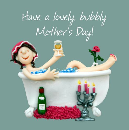 Image of Holy Mackerel Greeting Card - Lovely Bubbly Mothers Day Mothers Day Card