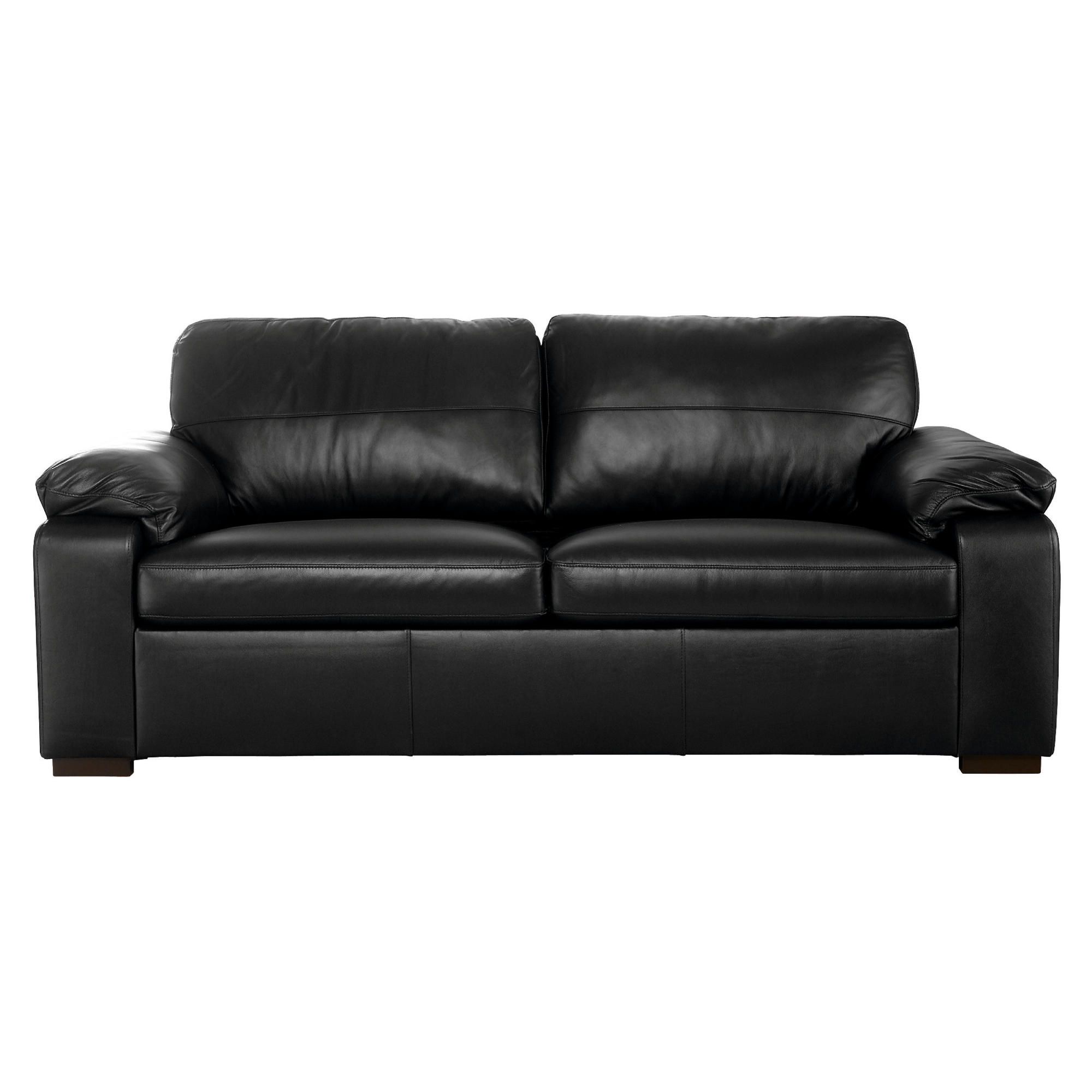 Ashmore Leather Sofa Bed, Black at Tesco Direct