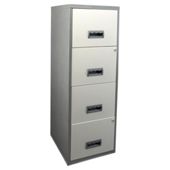Pierre Henry A4 4 Drawer Maxi Filing Cabinet, Silver With White Drawers