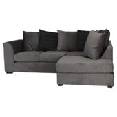 Ontario Fabric Corner Sofa, Charcoal Right Hand Facing
