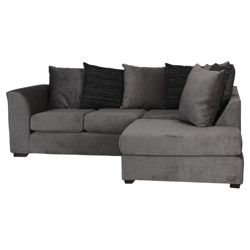 Ontario Fabric Corner Sofa, Charcoal Right Hand Facing