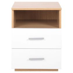 Hoxton Bedside Chest, Oak & White Gloss