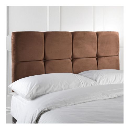 Image of Seetall Nico Headboard Chocolate Faux Suede Double