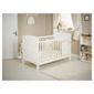 Obaby Grace 4 Piece Cot Bed Set, White Cot Bed with Cream Bedding (includes mattress, quilt & bumper)