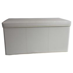 Faux Leather Effect 2-Compartment Trunk Cream