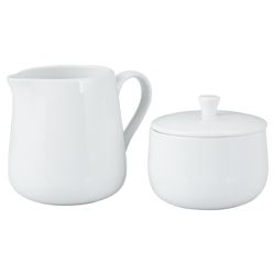 Tesco Porcelain Sugar Bowl and Jug Set, White.