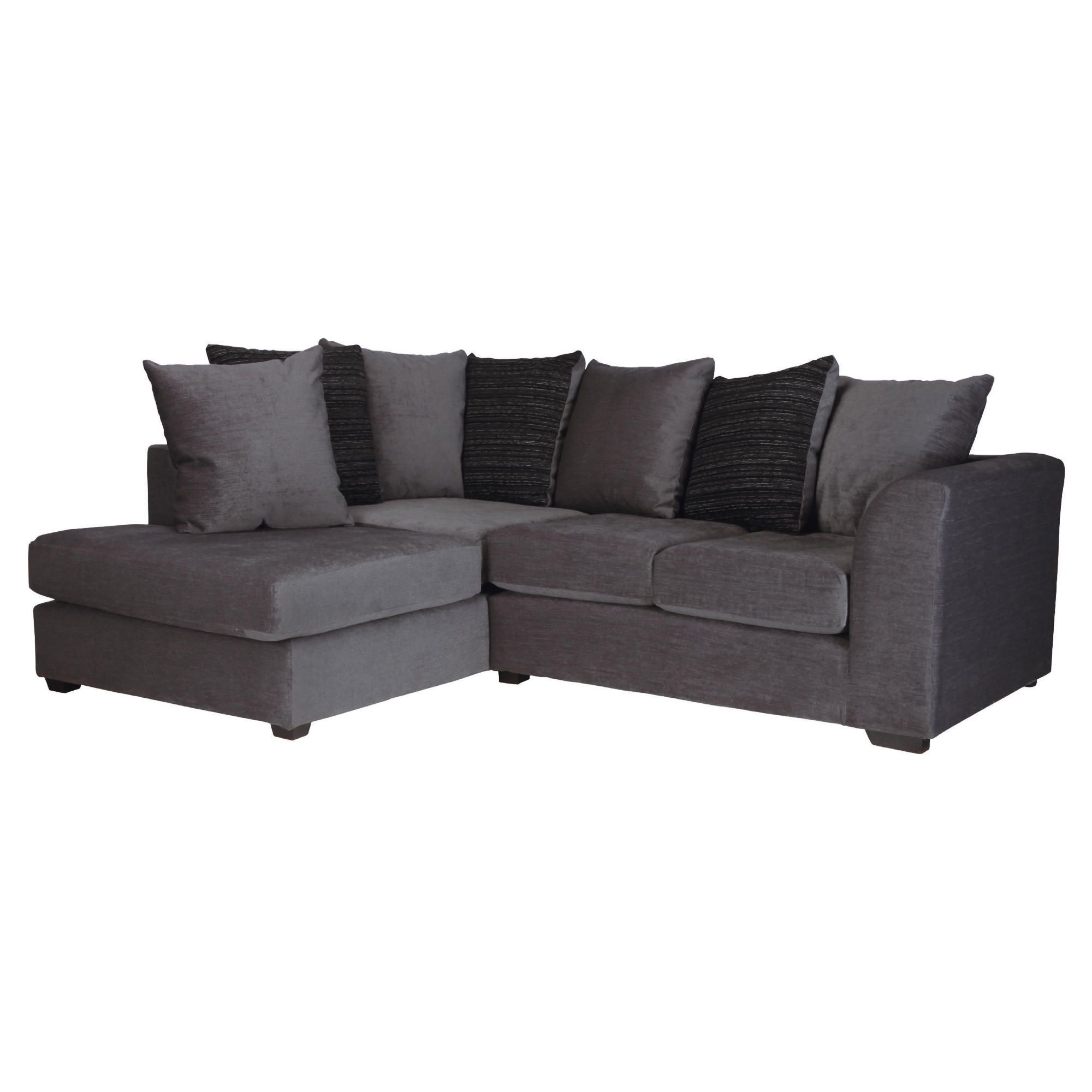 Ontario Fabric Corner Left Hand Facing Sofa, Charcoal at Tesco Direct