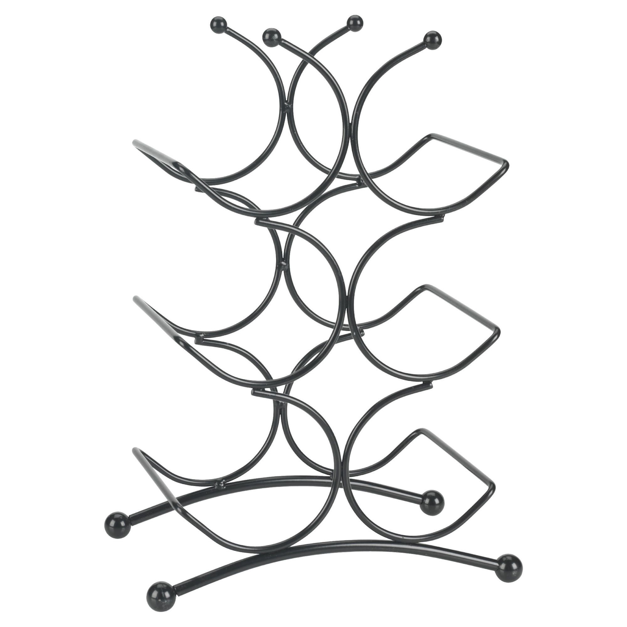 Circolare 6 bottle Wine Rack, Black