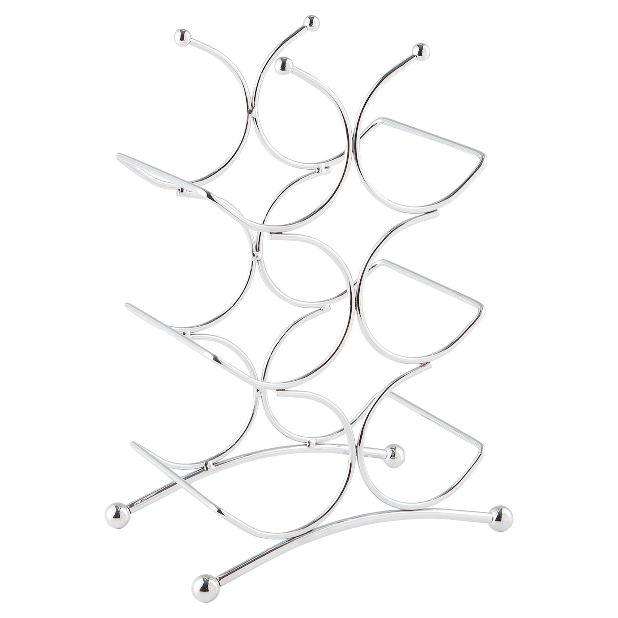 Circolare 6 bottle Wine Rack, Chrome