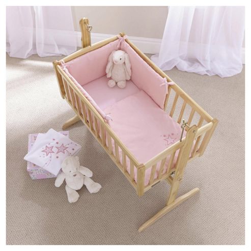 Image of Clair De Lune Starburst 2pc Rocking Crib Set, Pink