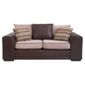 Inca Medium Leather Effect & Fabric Sofa, Mocha
