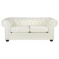 Chesterfield Leather Small Sofa, White