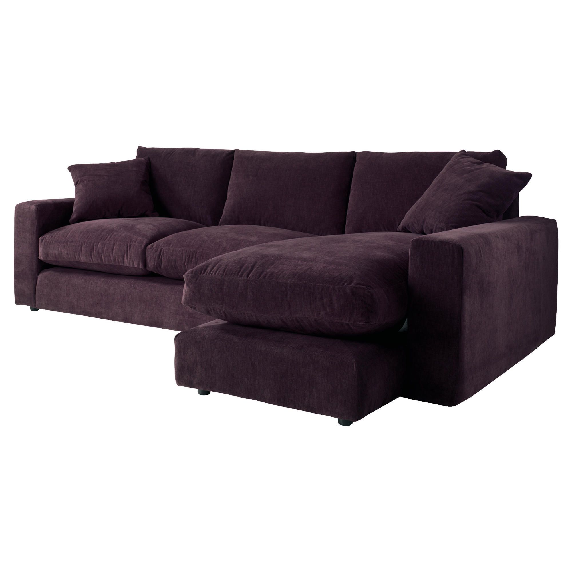 Valentino Right Hand Facingchaise Sofa, Plum at Tesco Direct