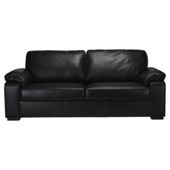 Ashmore Large Leather Sofa, Black