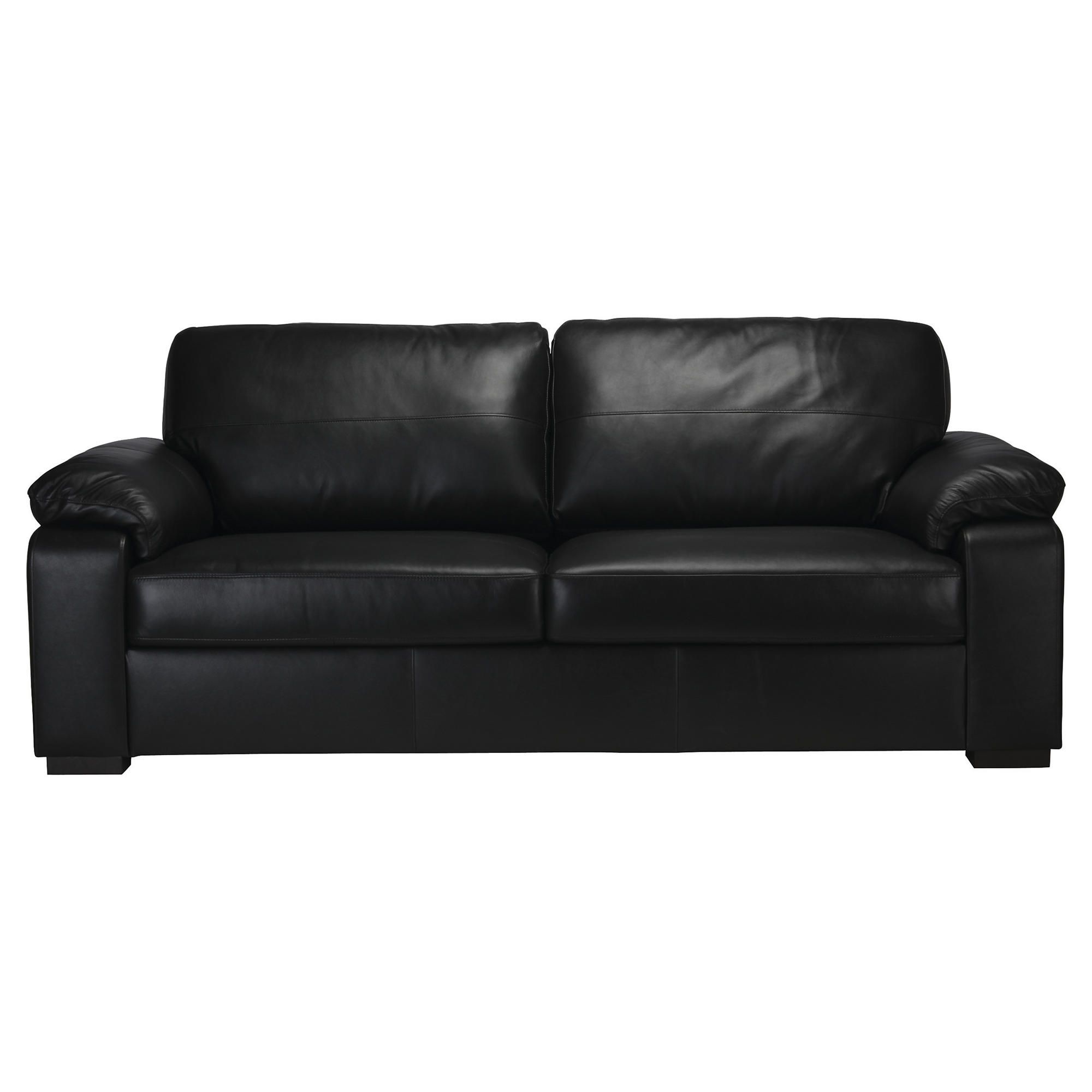 Ashmore Large Leather Sofa, Black at Tesco Direct