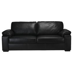 Ashmore Large Leather Sofa, Black