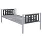 Domino Single Bed Frame, Silver & Black Headboard