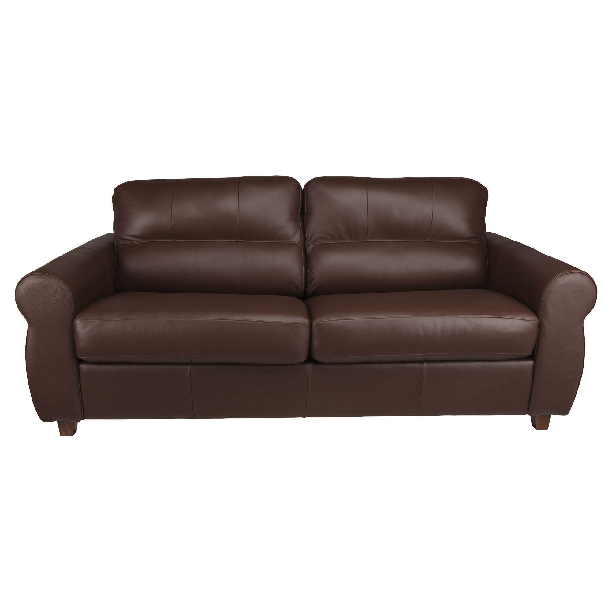 Fabio Leather Sofabed Cognac at Tesco Direct