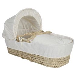 Clair de lune Starburst Moses Basket, Cream