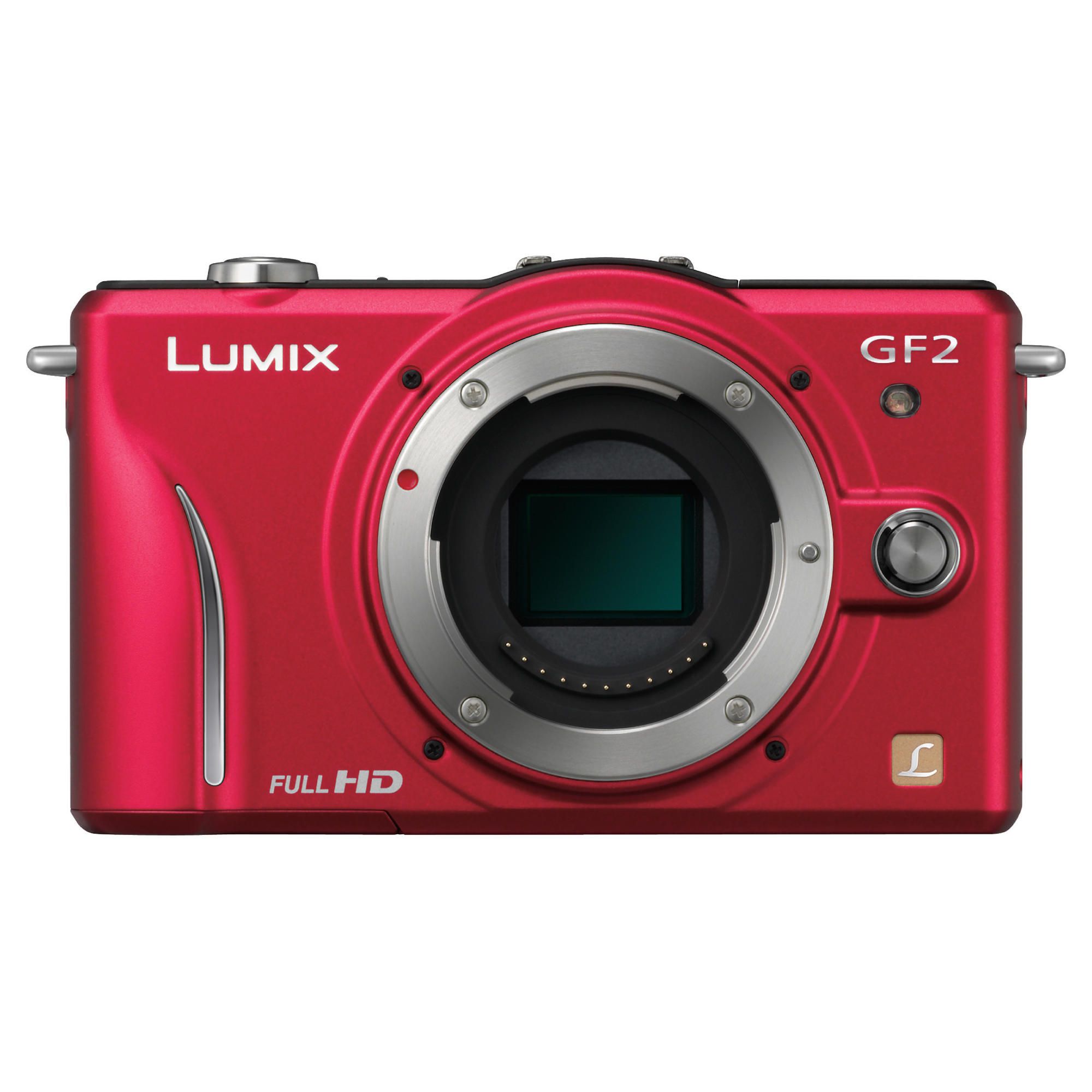 Panasonic Lumix GF2 Compact System Camera (with 14mm and 14-42mm Lenses) - Red
