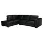 Antonio Leather Corner Chaise Left Hand Facing Black