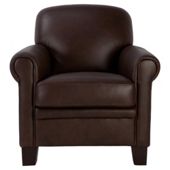 Maurice Leather Club Chair, Chocolate