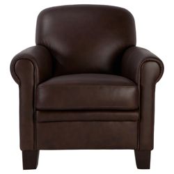 Maurice Leather Club Chair, Chocolate