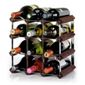 Ready To Assemble 12 Bottle Wine Rack, Dark Oak
