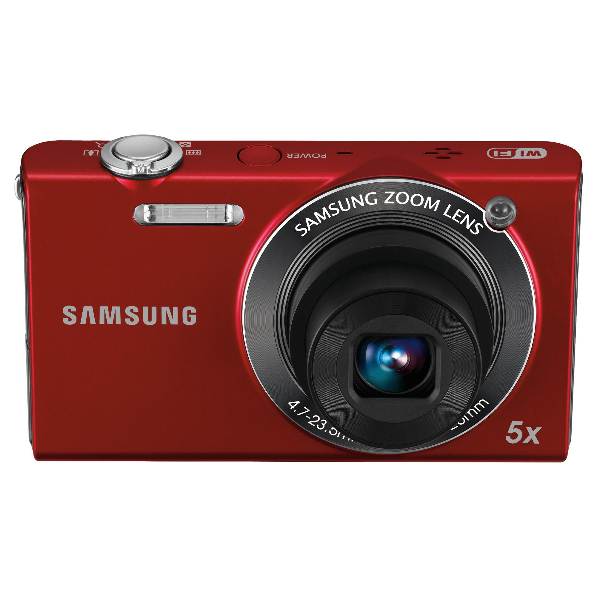 Samsung SH100 WiFi Digital Camera - Red (14.2MP, 5x Optical Zoom, WiFi) 3 inch LCD