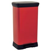 Curver Deco 50L red pedal bin