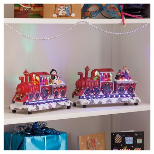 Image of Festive Christmas Train Decoration With Led Lights