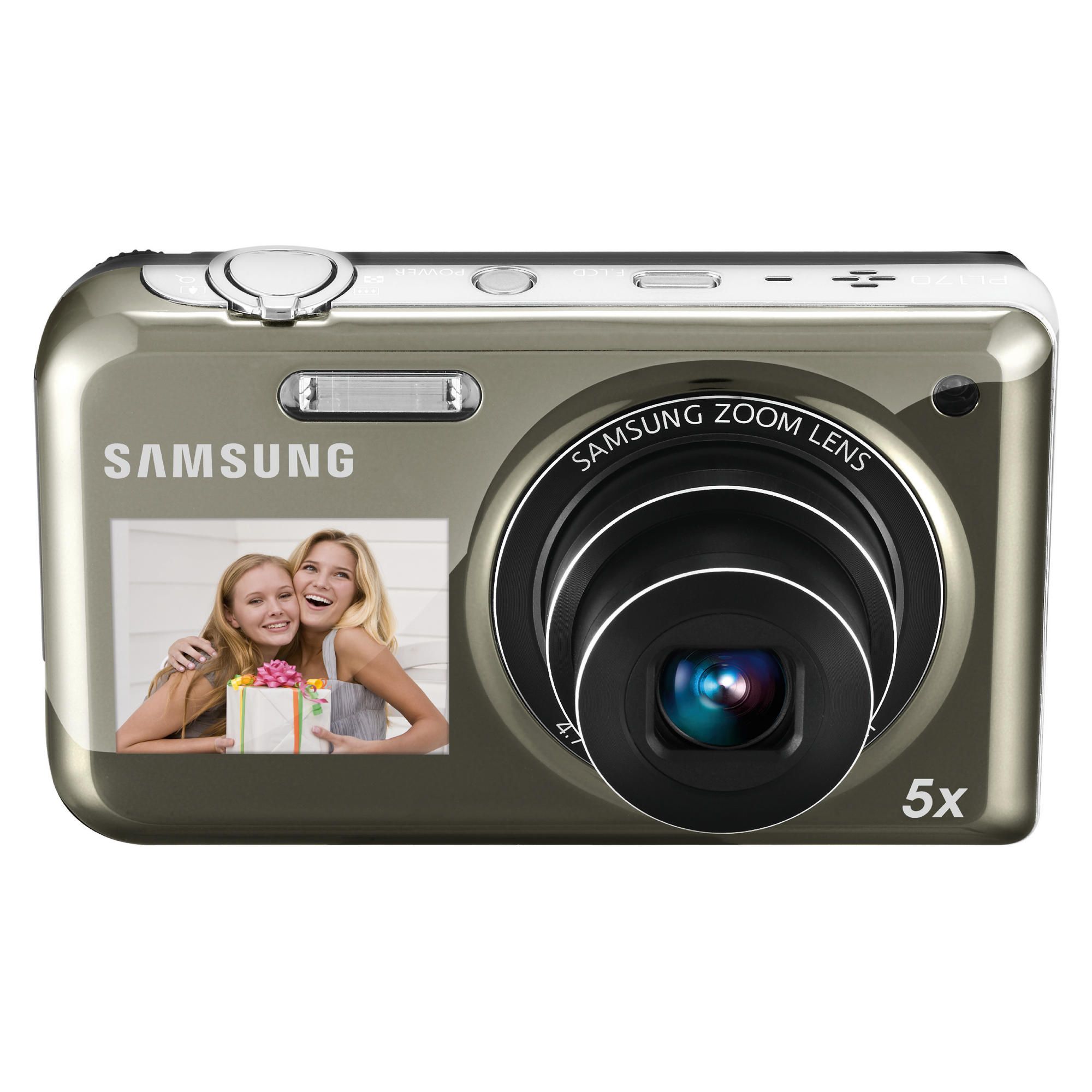 Samsung PL170 Digital Camera - Silver (16MP, 5x Optical Zoom) 1.5 inch Front, 3 inch Rear LCD
