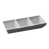 Tesco White Porcelain 3 dip dish