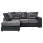 Inca Leather Effect & Fabric Corner Sofa, Charcoal Left Hand Facing