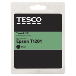 Tesco E128 Black Printer Ink Cartridge (Compatible with printers using Epson T1281 Black Ink Cartridges)