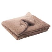 Tesco ribbed faux fur throw mink