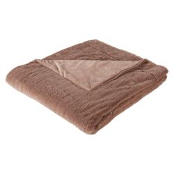 Tesco ribbed faux fur throw mink