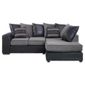 Inca Leather Effect & Fabric Corner Sofa, Charcoal Right Hand Facing