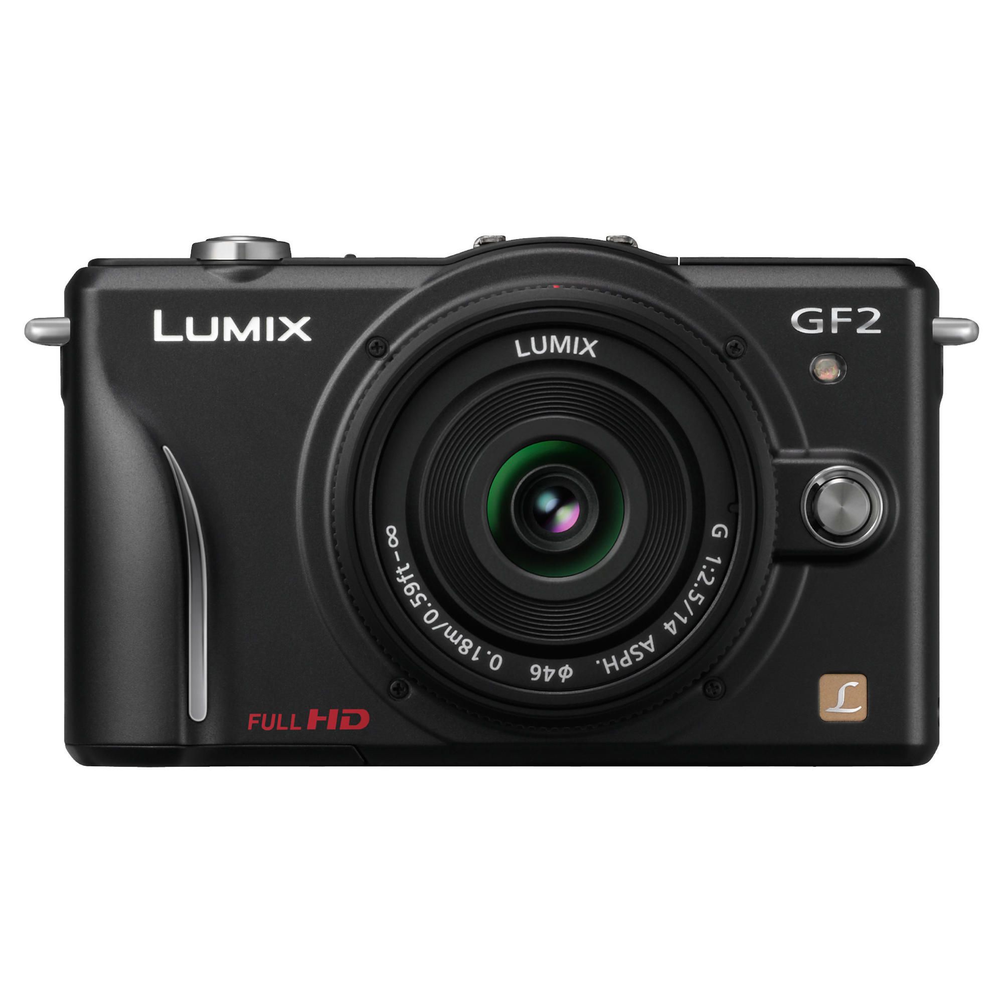 Panasonic Lumix GF2 Compact System Camera (with 14mm Lens) - Black