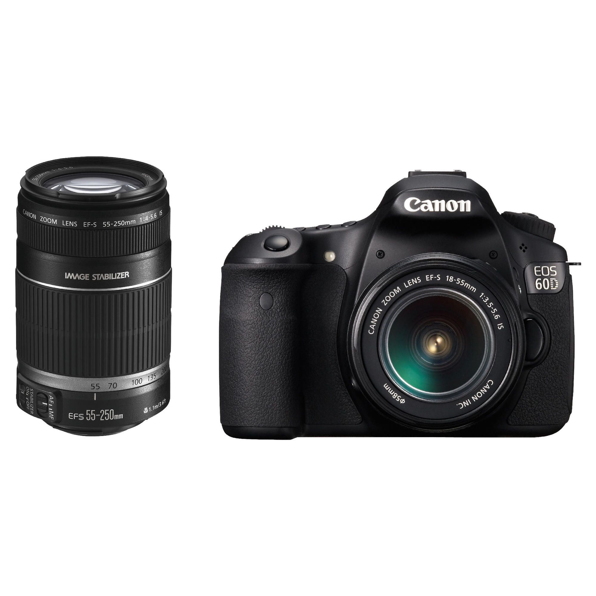 Canon EOS 60D Digital SLR Camera (Inc EF-S 18-55mm and 55-250mm IS Lens Kit)