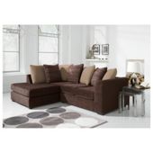 Ontario Fabric Corner Sofa, Chocolate Left Hand Facing