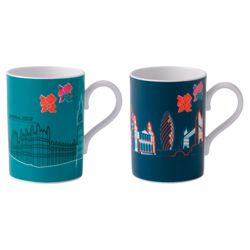Royal Doulton London 2012 London Line Art Mugs of the Houses of Parliament and Tower Bridge