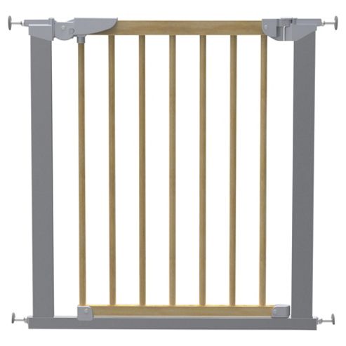 Image of Babydan Avantgarde Pressure Indicator Safety Stair Gate, Silver & Beech