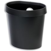 Avery DR500 Waste Bin with Rim Flat Back 18 Litres W350xD250xH340mm Black Ref DR500BLK