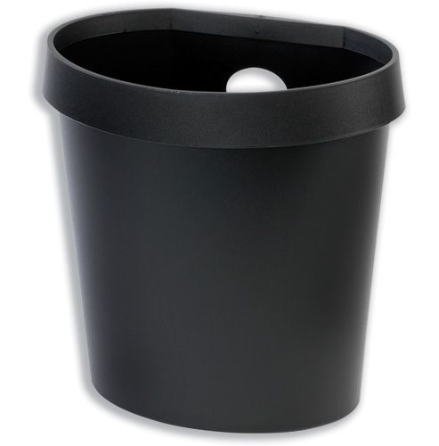 Image of Avery Dr500 Waste Bin With Rim Flat Back 18 Litres W350xd250xh340mm Black Ref Dr500blk