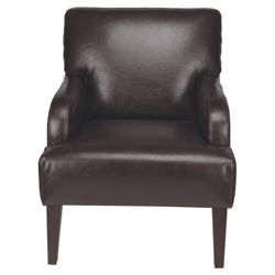Mayfair Leather Accent Chair, Chocolate