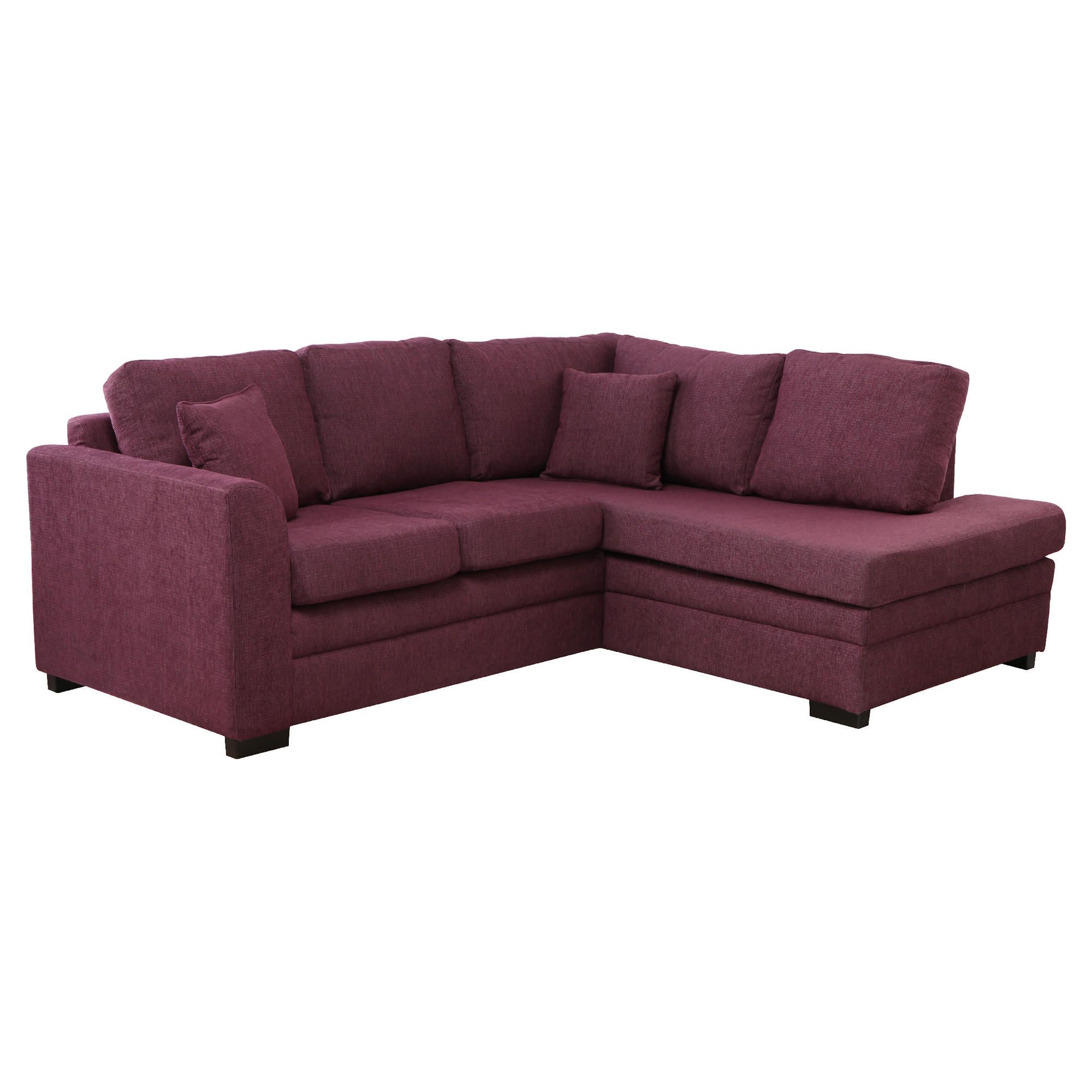 Abbey Corner Fabric Sofa, Plum Right Hand Facing at Tesco Direct