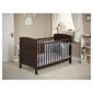 Obaby Grace 4 Piece Cot Bed Set, Dark Pine Cot Bed With Blue Bedding (includes mattress, quilt & bumper)