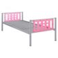 Domino Single Bed Frame, Silver With Pink Headboard
